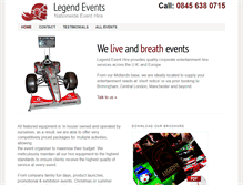 Tablet Screenshot of legend-events.co.uk